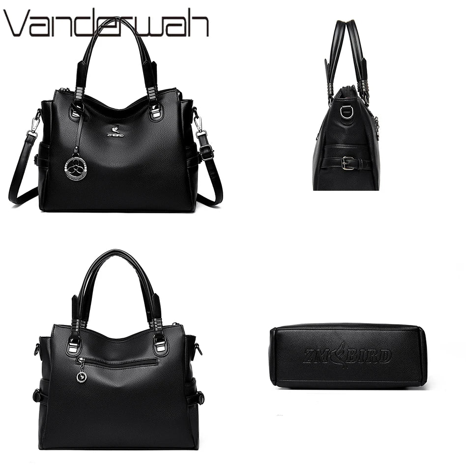 Women's Genuine Luxury HIgh Quality Leather Large Crossbody Handbags