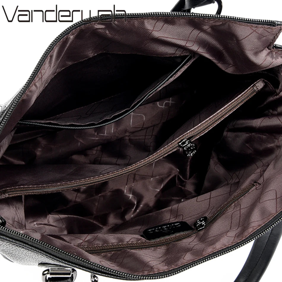 Women's Genuine Luxury HIgh Quality Leather Large Crossbody Handbags