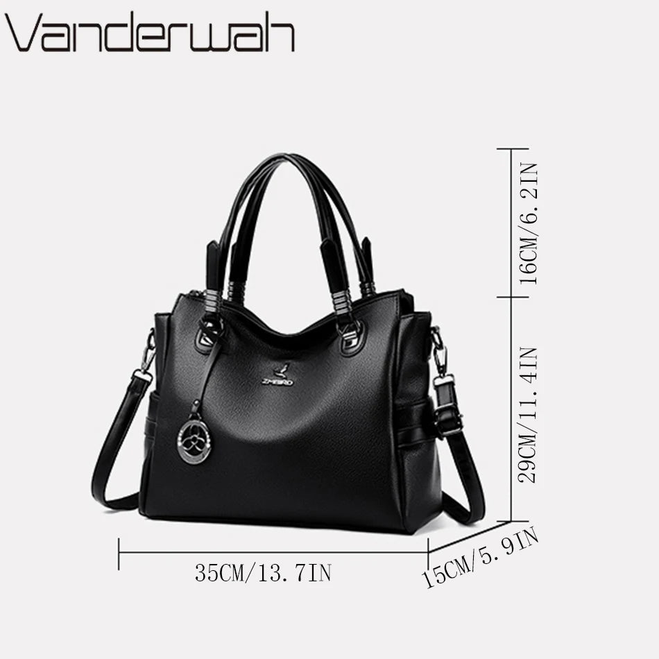 Women's Genuine Luxury HIgh Quality Leather Large Crossbody Handbags