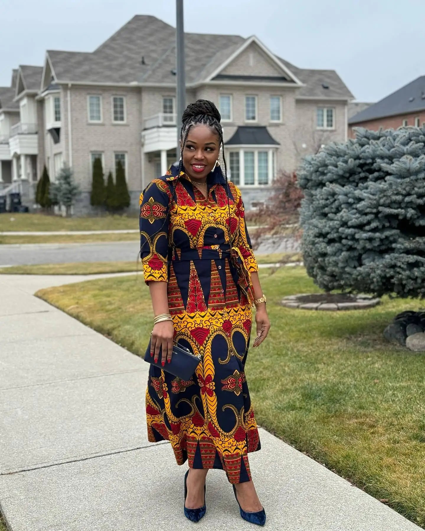 African Style Dresses  Elegant Fashion Abayas Dashiki Robe Kaftan Midi Dress Turkish Africa Clothing