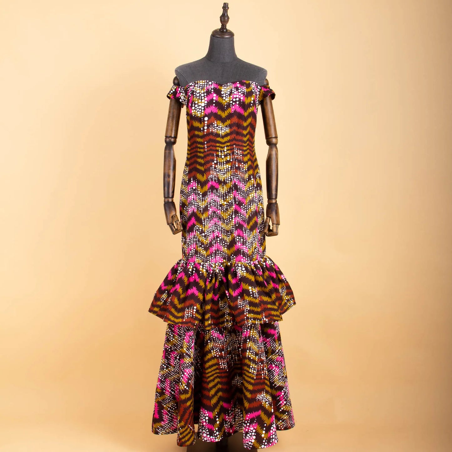 Women Fashion Ankara African Dresses for Party Wedding Dinner Evening Maxi Dress