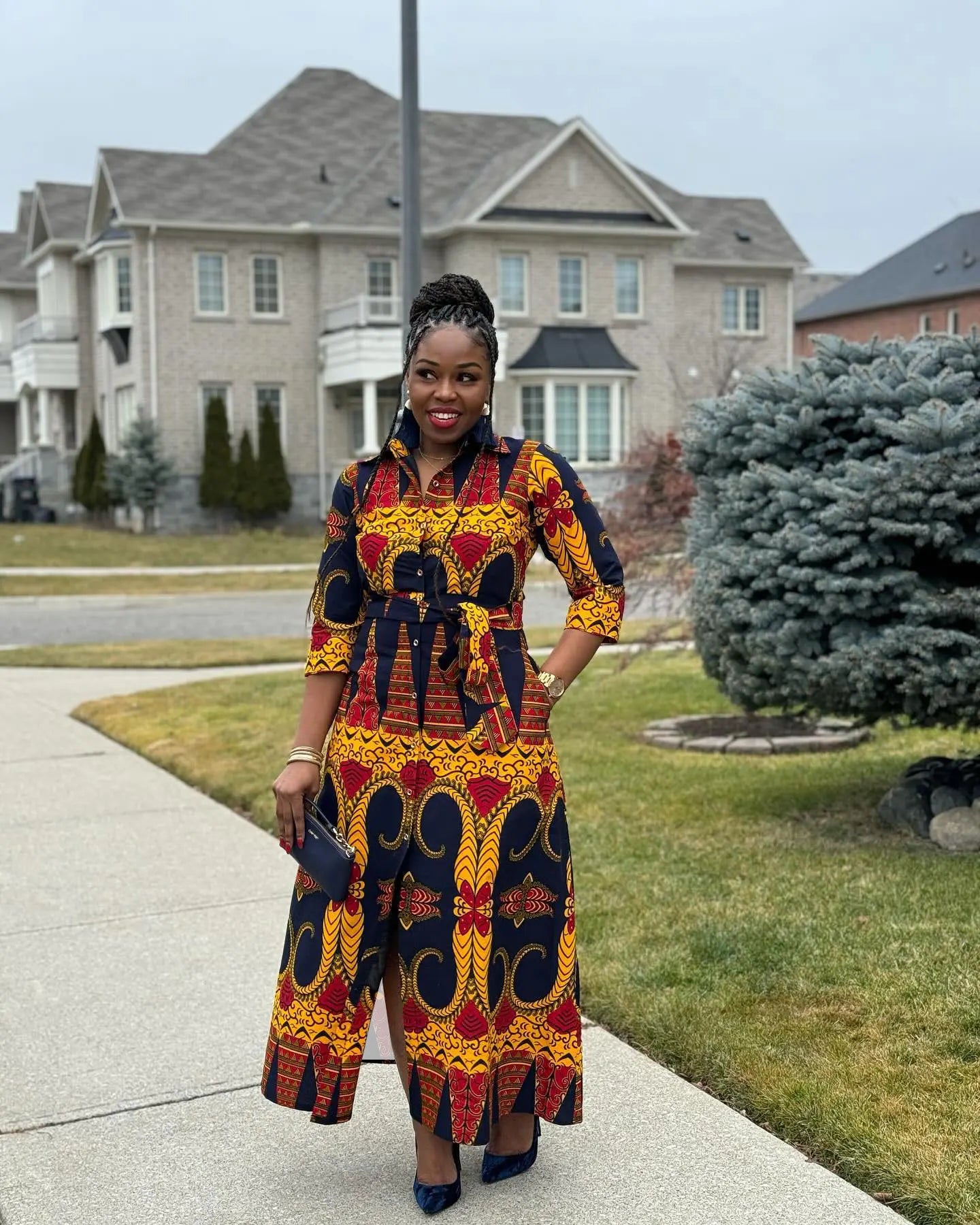 African Style Dresses  Elegant Fashion Abayas Dashiki Robe Kaftan Midi Dress Turkish Africa Clothing