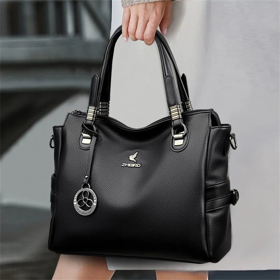 Women's Genuine Luxury  HIgh Quality Leather Large Crossbody Handbags